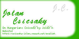 jolan csicsaky business card
